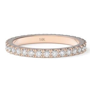 Eternity Ring in 14K Rose Gold with Diamonds Size 4 - 6